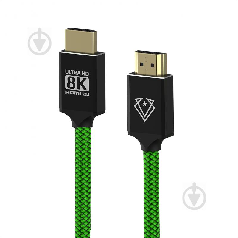 Кабель Vertux VertuLink-150 HDMI 2.1 UltraHD-8K HDR eARC 1.5 м Lasergreen 1,5 м зеленый (vertulink-150.lasergreen) - фото 1