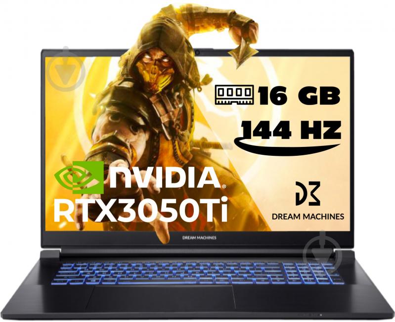 Ноутбук Dream Machines RG3050Ti-17 17,3" (RG3050TI-17UA46) black - фото 2