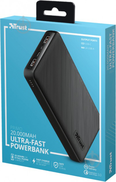 Повербанк Trust Primo Ultra-Fast 20000 mAh black (23563_TRUST) - фото 7