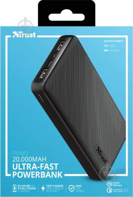 Повербанк Trust Primo Ultra-Fast 20000 mAh black (23563_TRUST) - фото 6