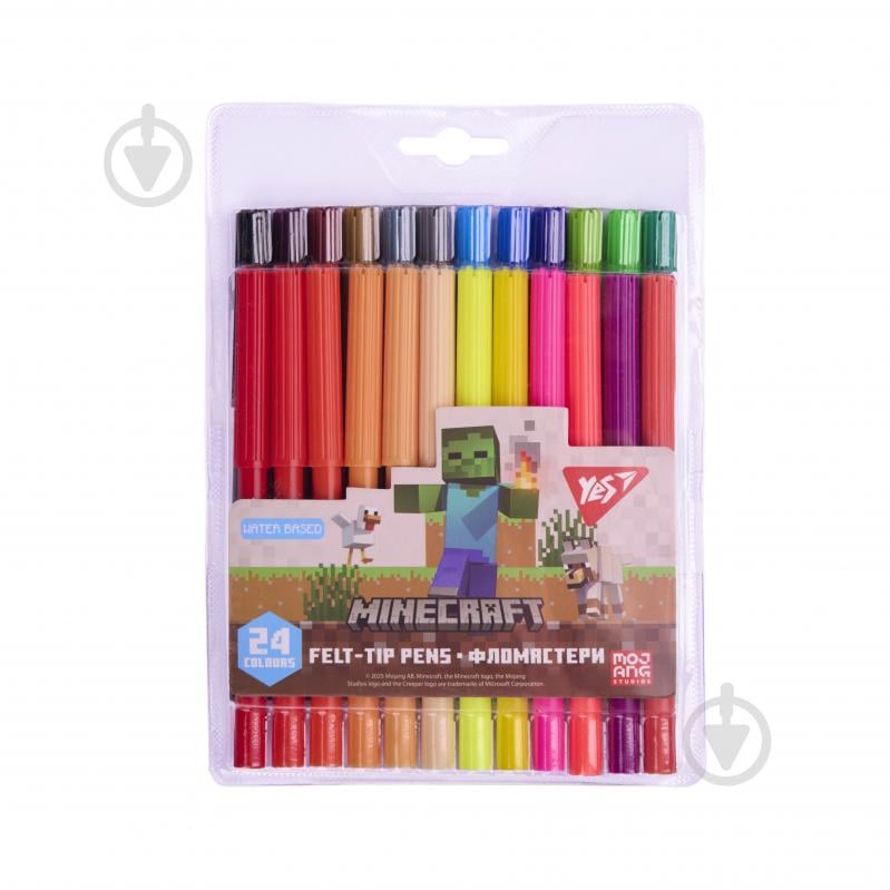 Набір фломастерів Minecraft 24 кольори YES - фото 1 Набір фломастерів Minecraft 24 кольори YES - фото 1