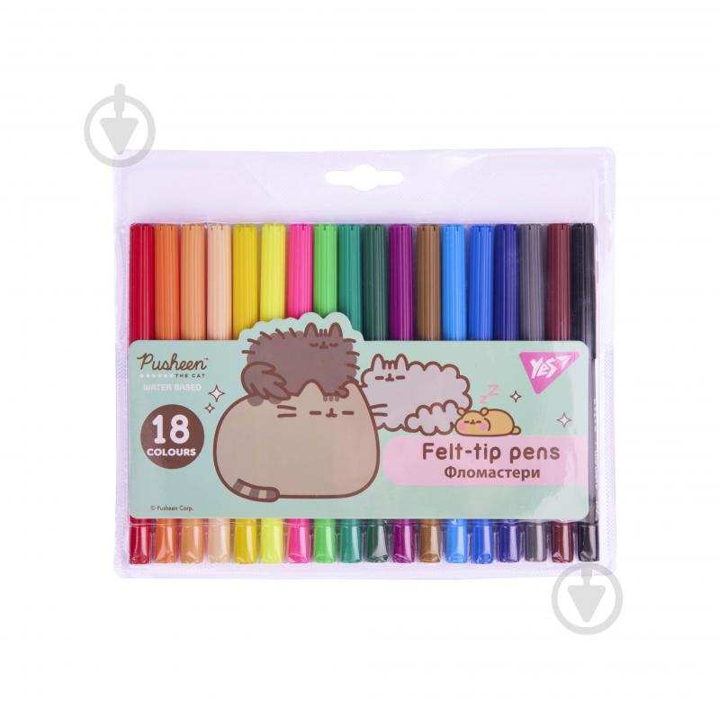 Набор фломастеров Pusheen 18 цветов YES - фото 1