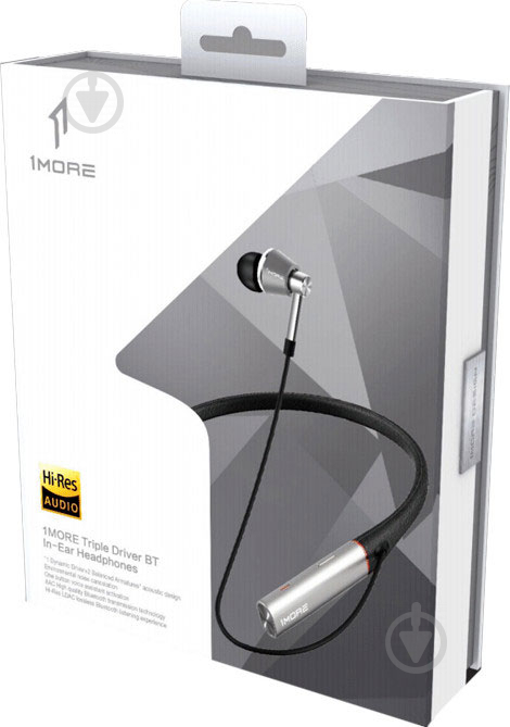 Гарнитура 1More Triple DriverBT In-EarHeadphones (E1001BT) silver - фото 3