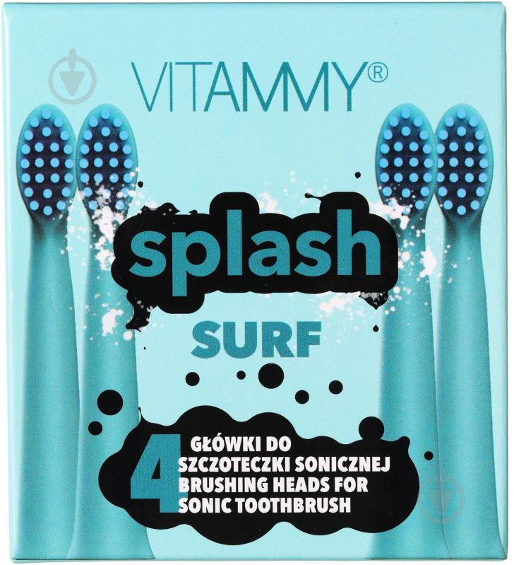 Насадки для електричної зубної щітки VITAMMY Splash surf 4шт. Blue (TH1811-4 surf) - фото 2