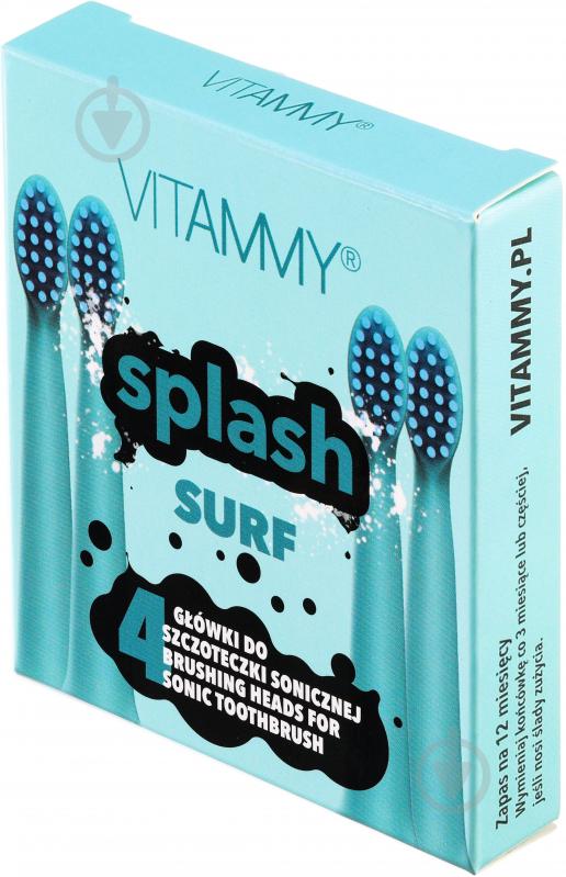 Насадки для електричної зубної щітки VITAMMY Splash surf 4шт. Blue (TH1811-4 surf) - фото 3