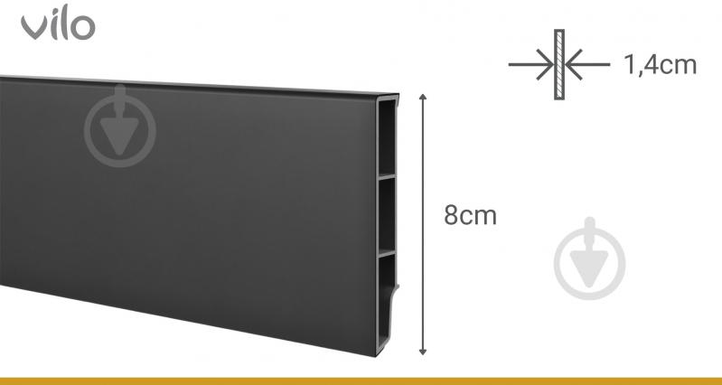 Плинтус PVC Vilo™ Sempla 702 черный 80x14x2400 мм - фото 2 Плинтус PVC Vilo™ Sempla 702 черный 80x14x2400 мм - фото 2