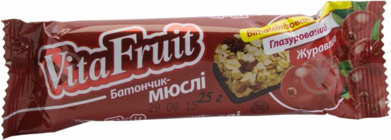 Батончик Vita Fruit Мюсли Клюква 25 г - фото 2 Батончик Vita Fruit Мюсли Клюква 25 г - фото 2