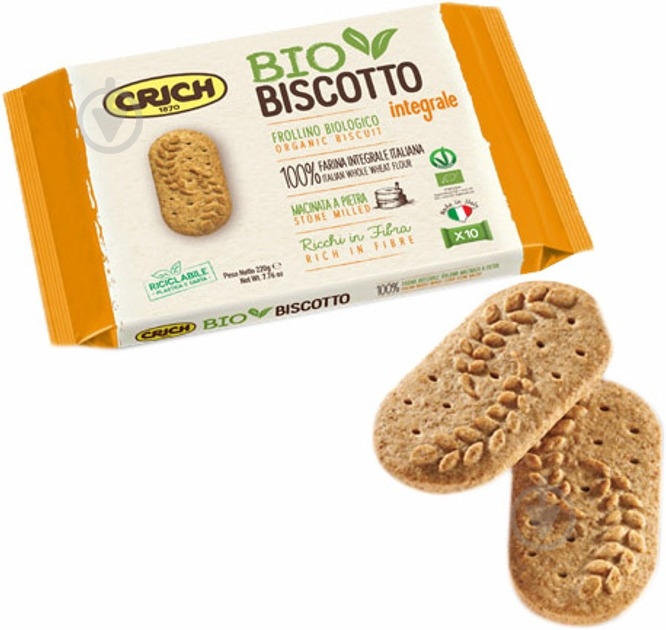 Печенье Crich из цельнозерновой муки органическое 220 г - фото 2 Печенье Crich из цельнозерновой муки органическое 220 г - фото 2