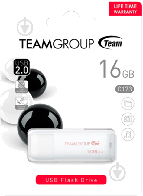 Флеш-пам'ять USB Team C173 16 ГБ USB 2.0 white (TC17316GW01) - фото 7