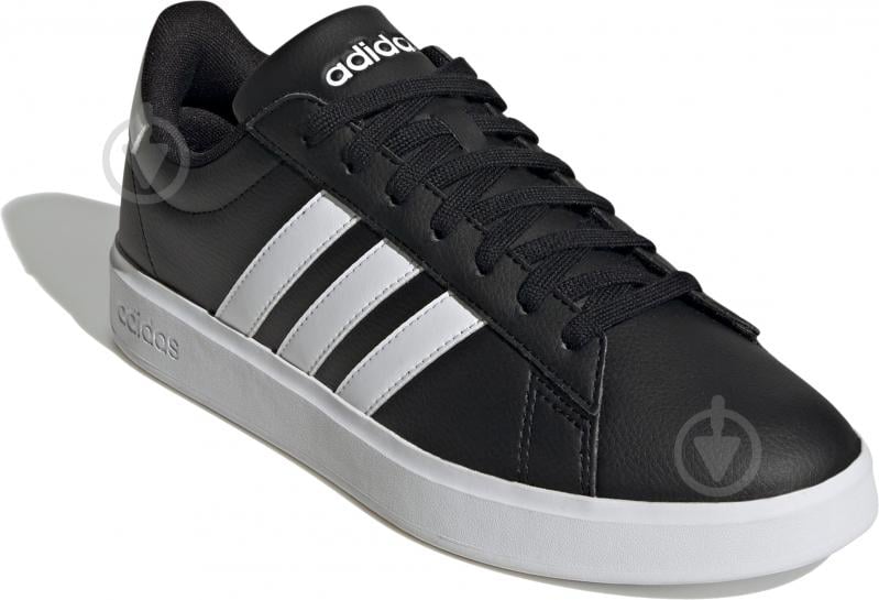 Кросівки чоловічі демісезонні Adidas GRAND COURT CLOUDFOAM COMFORT GW9196 р.44 2/3 чорно-білі - фото 3