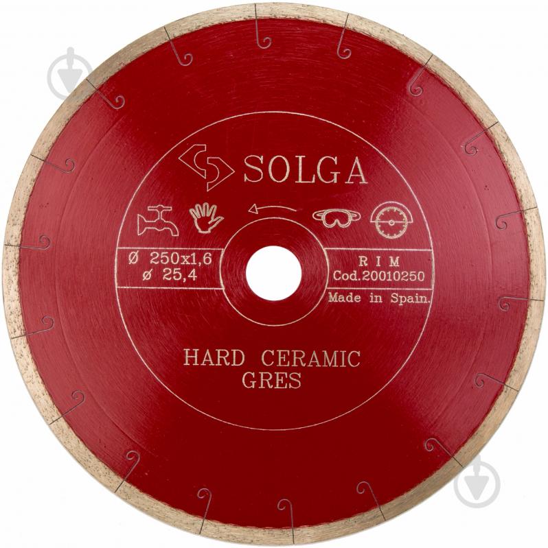 Диск алмазный отрезной Solga Diamant Hard Ceramica 250x1,6x25,4 - фото 1