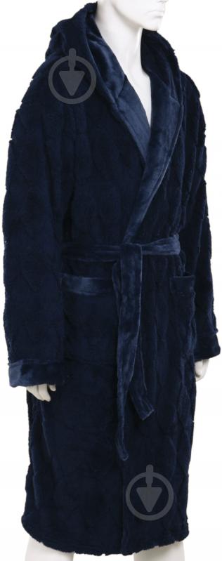 Халат чоловічий La Nuit з капюшоном Lyon р. 2XL синій - фото 2 Халат чоловічий La Nuit з капюшоном Lyon р. 2XL синій - фото 2