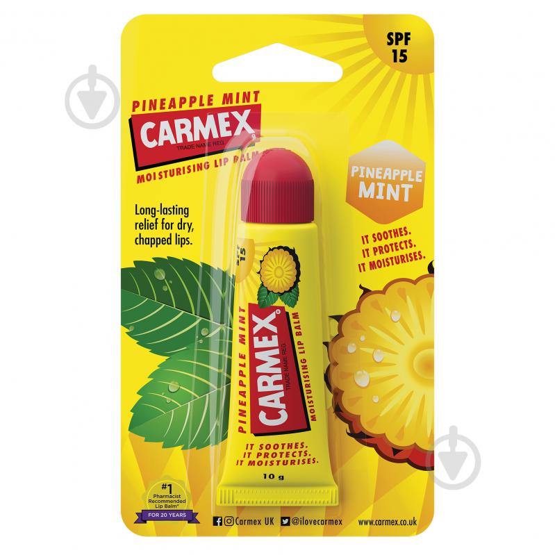 Бальзам для губ Carmex зі смаком ананасу та м'яти 10 г - фото 1