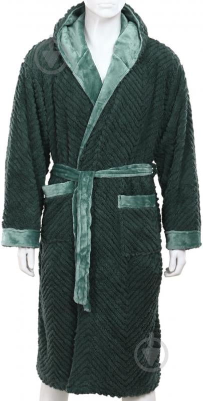 Халат мужской La Nuit с капюшоном Basel р. M зеленый - фото 1