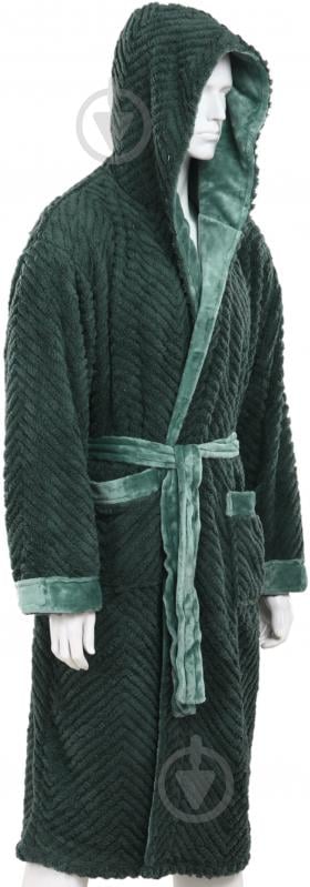 Халат мужской La Nuit с капюшоном Basel р. XL зеленый - фото 2 Халат мужской La Nuit с капюшоном Basel р. XL зеленый - фото 2
