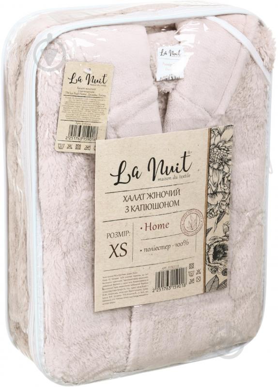 Халат женский La Nuit с капюшоном Torino р. XS бежевый - фото 7