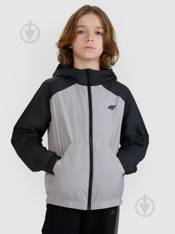 Куртка для мальчиков 4F JACKET M185 4FJWSS25TJACM185-25S р.140 серо-черная - фото 1 Куртка для мальчиков 4F JACKET M185 4FJWSS25TJACM185-25S р.140 серо-черная - фото 1