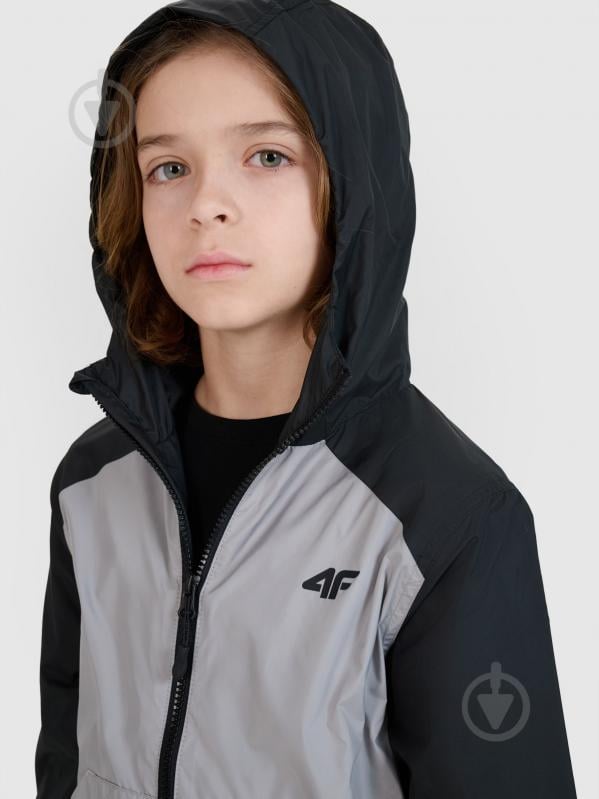 Куртка для мальчиков 4F JACKET M185 4FJWSS25TJACM185-25S р.140 серо-черная - фото 3