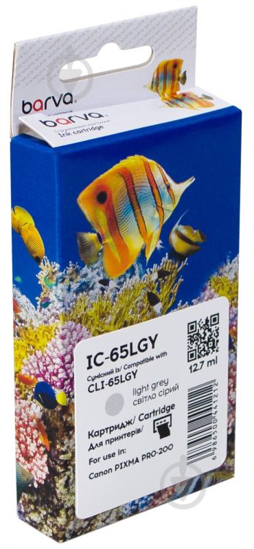 Картридж струменевий Barva Canon CLI-65LGY (4222C001) 140 арк. (IC-65LGY) світло-сірий - фото 1 Картридж струменевий Barva Canon CLI-65LGY (4222C001) 140 арк. (IC-65LGY) світло-сірий - фото 1