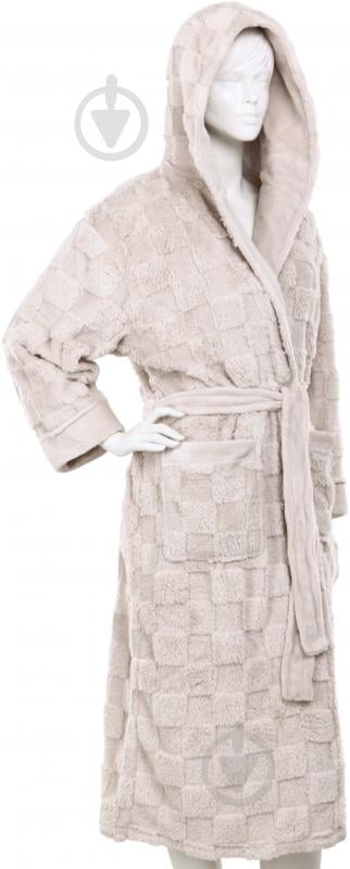 Халат женский La Nuit с капюшоном Torino р. S бежевый - фото 4