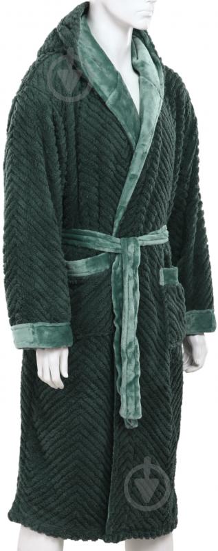 Халат мужской La Nuit с капюшоном Basel р. 2XL зеленый - фото 4 Халат мужской La Nuit с капюшоном Basel р. 2XL зеленый - фото 4