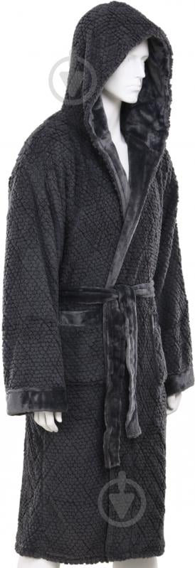 Набор La Nuit халат мужской с капюшоном и носками Bern р. XL серый - фото 2 Набор La Nuit халат мужской с капюшоном и носками Bern р. XL серый - фото 2