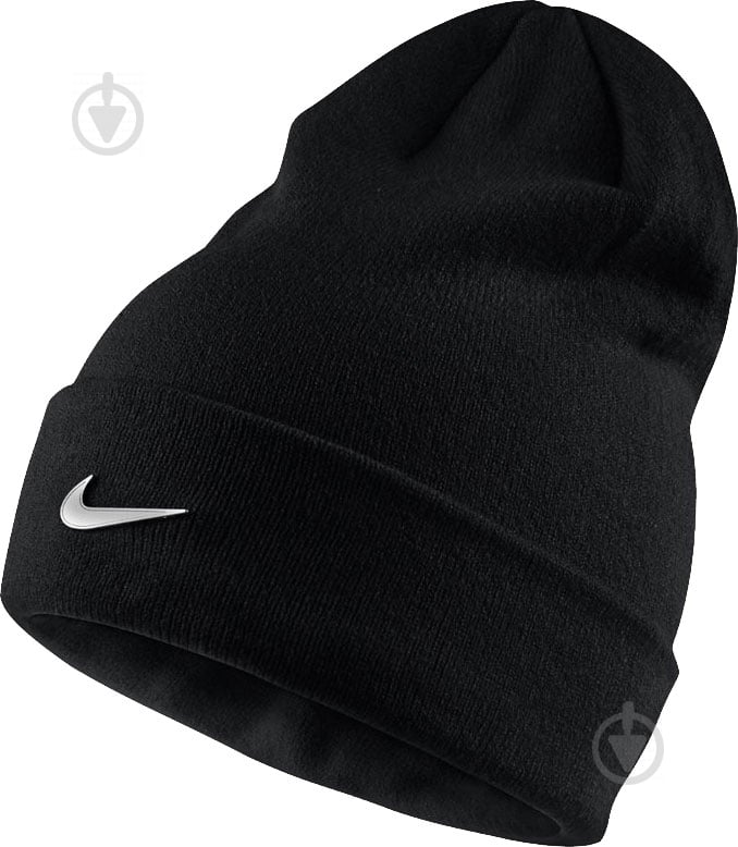 Шапка Nike Y Nk Beanie Metal Swoosh 825577-010 р.one size чорний - фото 1