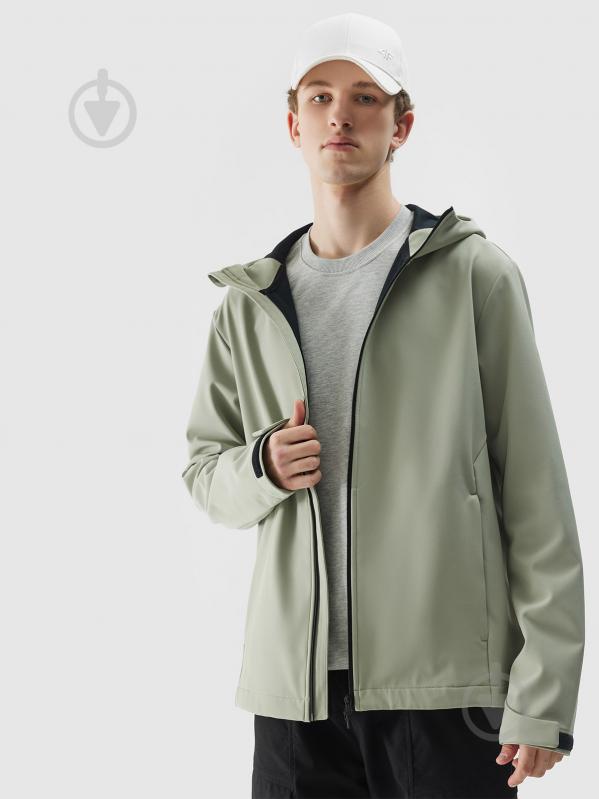 Вітрівка чоловіча демісезонна 4F SOFTSHELL JACKET M324 4FWSS25TSOFM324-44S р.2XL зелена - фото 1