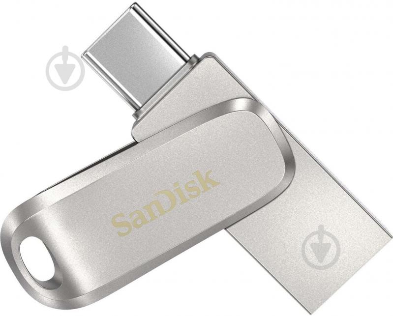 Флеш-память USB SanDisk Ultra Dual Drive Luxe 64 ГБ USB Type-C silver (SDDDC4-064G-G46) - фото 1