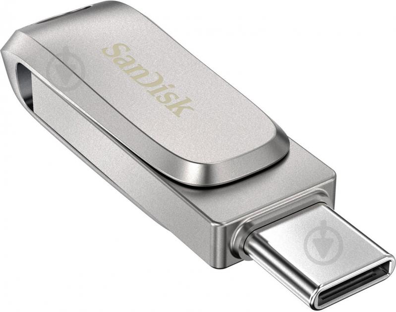 Флеш-память USB SanDisk Ultra Dual Drive Luxe 64 ГБ USB Type-C silver (SDDDC4-064G-G46) - фото 2