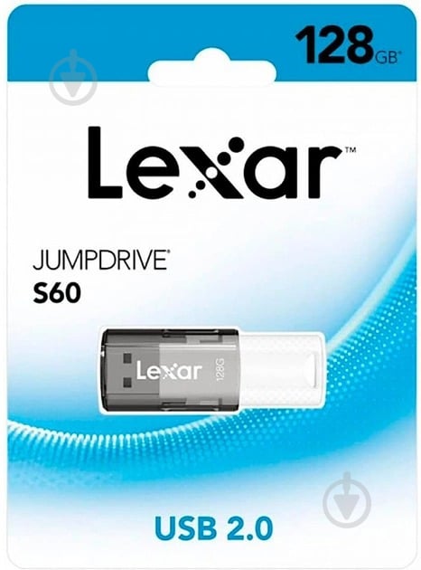 Флешпам'ять USB Lexar JumpDrive S60 128 ГБ USB 2.0 white (LJDS060128G-BNBNG) - фото 5