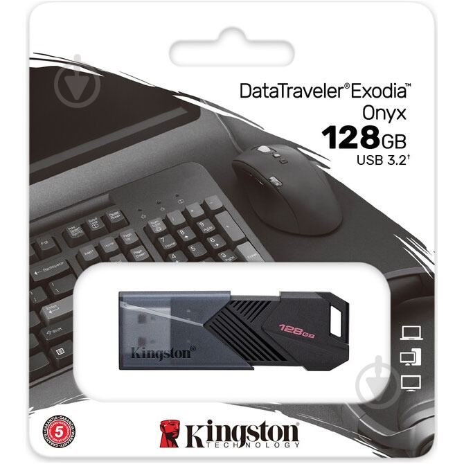 Флеш-память USB Kingston DataTraveler Exodia Onyx 128 ГБ USB 3.2 black (DTXON/128GB) - фото 5