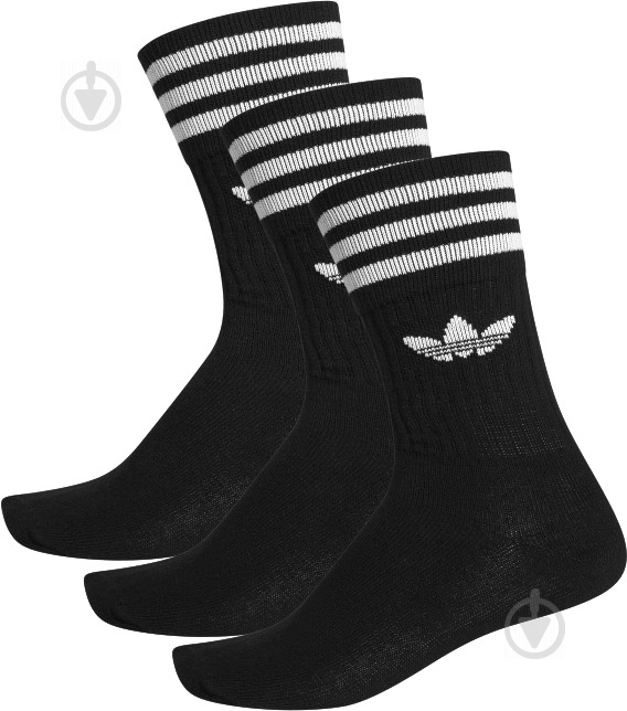 Носки Adidas SOLID CREW SOCK S21490 р.35-38 черный 3 шт. - фото 5