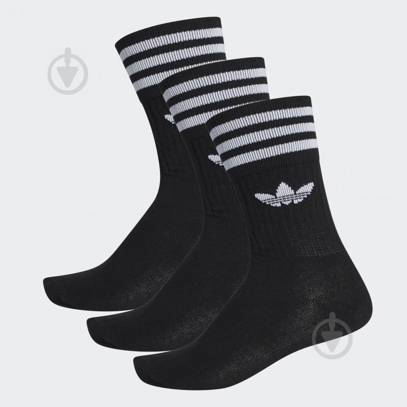 Носки Adidas SOLID CREW SOCK S21490 р.35-38 черный 3 шт. - фото 1