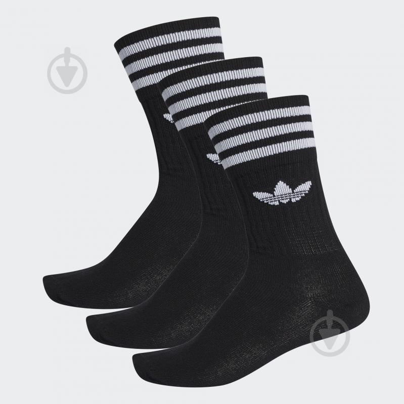 Носки Adidas SOLID CREW SOCK S21490 р.39-42 черный 3 шт. - фото 1