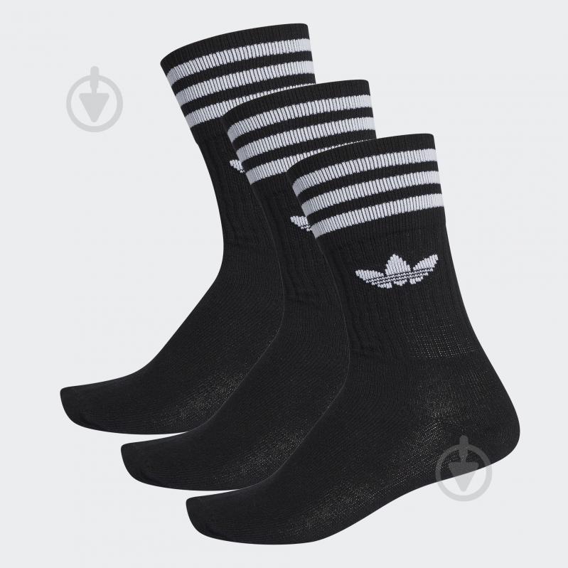 Шкарпетки Adidas SOLID CREW SOCK S21490 р.43-46 чорний 3 шт. - фото 1