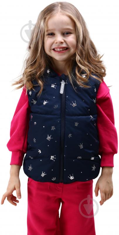 Жилет детский для девочек Соня Ш344 р.116 темно-синий - фото 1 Жилет детский для девочек Соня Ш344 р.116 темно-синий - фото 1
