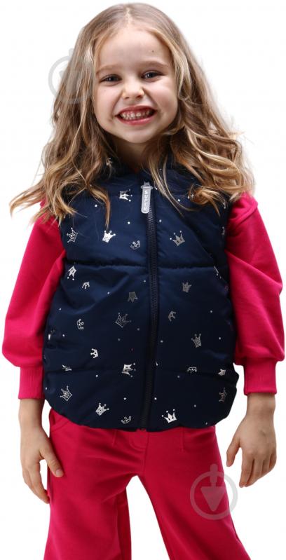 Жилет детский для девочек Соня Ш349 р.146 темно-синий - фото 2