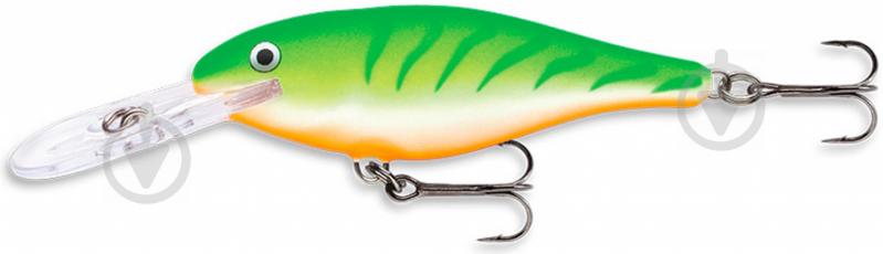 Воблер Rapala Shad Rap 60 мм green tiger UV SR06-GTU - фото 1