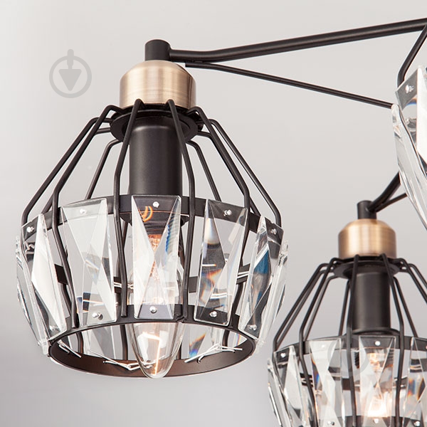 ВІТРИНА! Люстра стельова Strotskis Lord 70075/5 5x60 Вт E14 чорний - фото 2