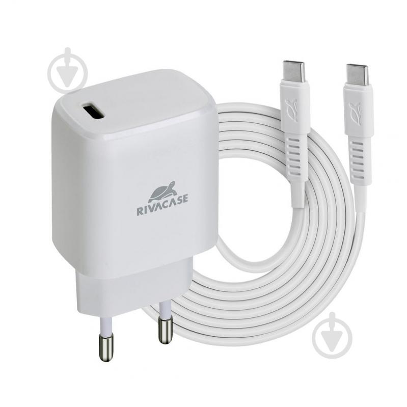 Зарядний пристрій RivaCase PS4191 WD4 (White), 1 USB Type-C, PD 20 Вт - фото 1