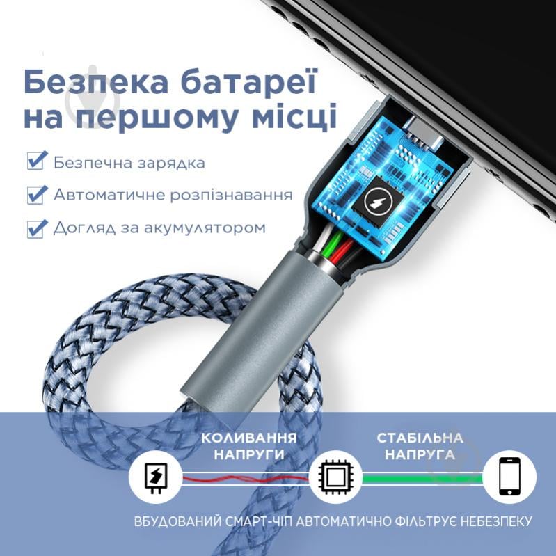 Кабель Remax Jany Series USB to Micro-USB 1 м grey (RC-124m) - фото 4