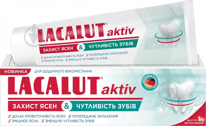 Зубна паста Lacalut Актив Захист ясен & Чутливість зубів 75 мл - фото 1