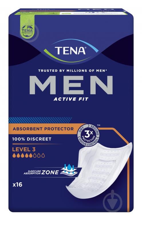 Прокладки урологічні Tena Men Active Fit Level 3 для чоловіків 16шт. - фото 2