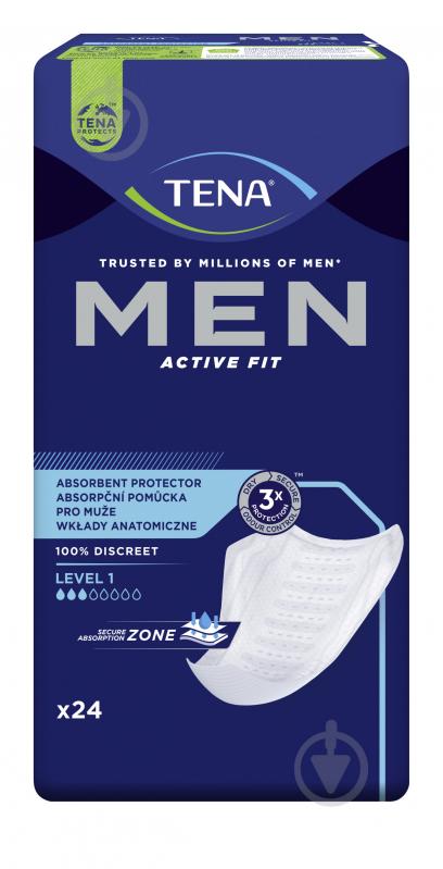 Прокладки урологічні Tena Men Active Fit Level 1 для чоловіків 24шт - фото 2