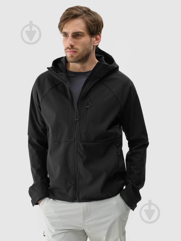 Куртка чоловіча 4F SOFTSHELL JACKET M313 4FWSS25TSOFM313-20S р.M чорна - фото 1