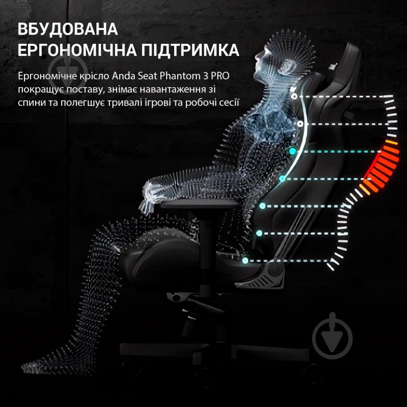 Кресло игровое Anda Seat Phantom 3 Pro Size L Dark Grey Linen Fabric серый - фото 18