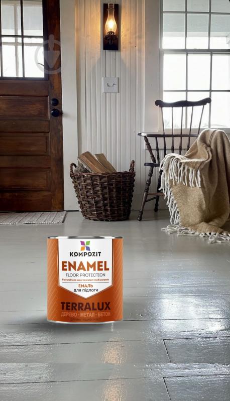 Краска для пола Kompozit TERRALUX желто-коричневая глянец 2,8 кг - фото 2 Краска для пола Kompozit TERRALUX желто-коричневая глянец 2,8 кг - фото 2