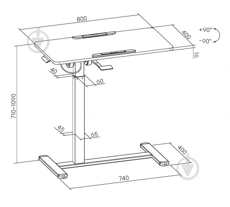 Стол компьютерный OfficePro ODM405B Black - фото 3 Стол компьютерный OfficePro ODM405B Black - фото 3