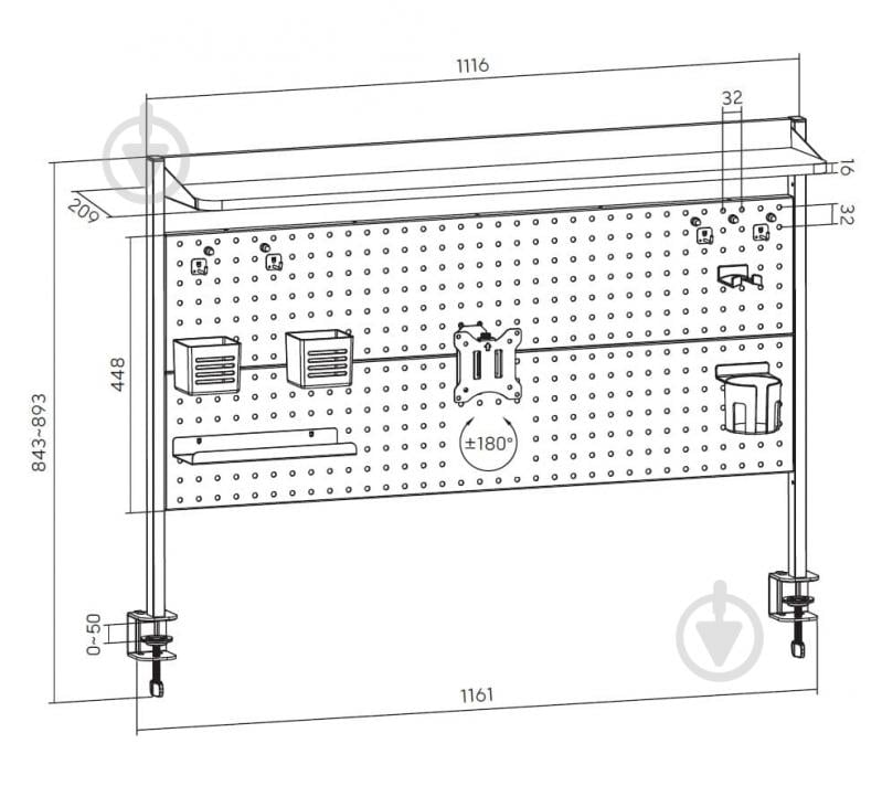 Полка-органайзер настольная OfficePro DS292B Black - фото 5